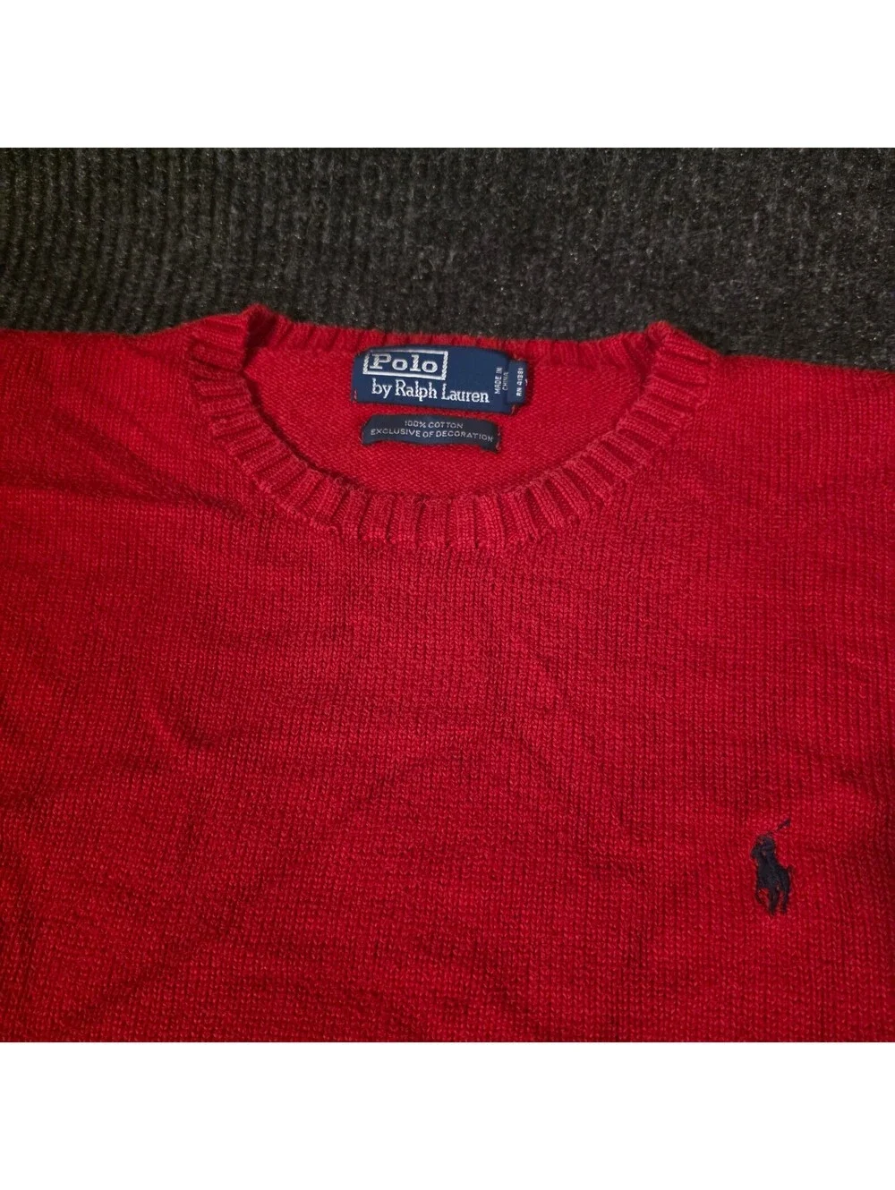 Polo by Ralph Lauren Red Cotton Crewneck Sweater